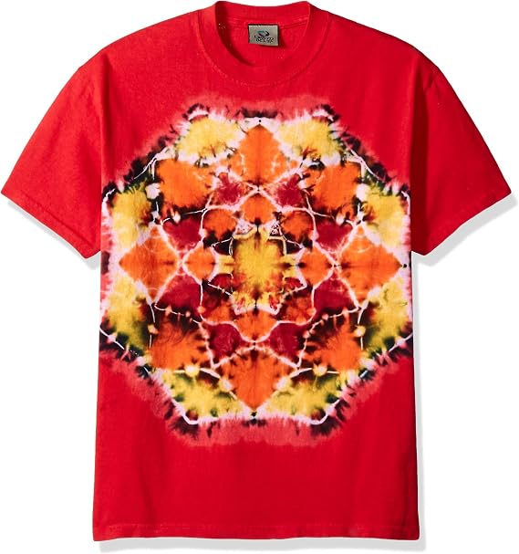 Liquid Blue Red Mandala Tie Dye Short Sleeve T-Shirt Shirt