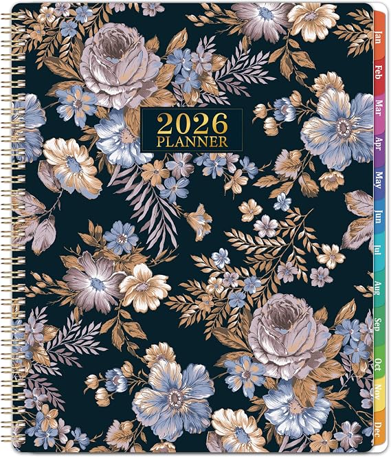 2026 Planner - Planner 2026, 2026 Planner Weekly and Monthly, 8.5 x 11, Jan. 2026 - Dec. 2026, Planners with Colorful Monthly Tabs, Back Pocket, 3 Interchangeable & Waterproof Covers, Strong Golden Twin-Wire Binding, Holidays