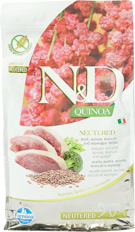 N&D Quinoa Ördek ve Brokolili Kısırlastırılmıs Kedi Maması 1.5 Kg