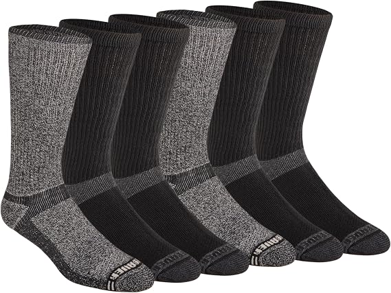 Eddie Bauer Men's Dura Dri Moisture Control Crew Socks (6, 12 Pairs)
