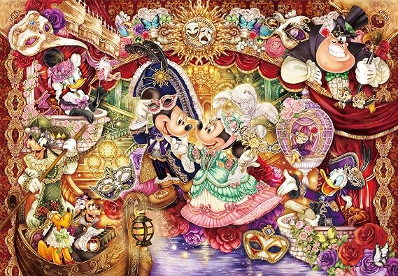 1000 Piece Jigsaw Puzzle, Disney, Invitation to a Splendid Masquerade, Pure White, 20.1 x 29 inches 51 x 73.5 cm