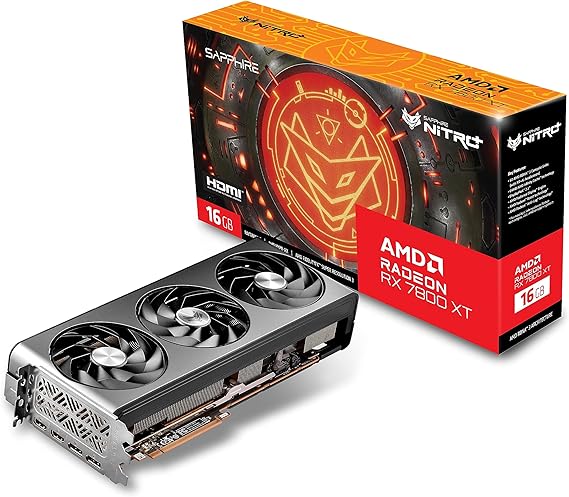 Sapphire 11330-01-20G Nitro+ AMD Radeon RX 7800 XT Gaming Graphics Card 16GB GDDR6 AMD RDNA 3