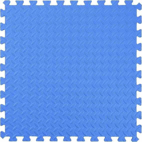 IncStores 1/2 Inch Thick Diamond Soft Foam Flooring Tiles | High-Density Interlocking Foam Tiles for Rugged Style in Your Home Gym, Playroom, and More | Blue, 6 Tiles