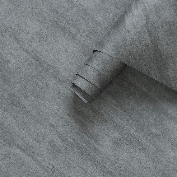 3yecao 16"118" Thick Grey Concrete Contact Paper for Countertops 3D Gray Concrete Wallpaper Peel and Stick Removable Cement Wallpaper Vinyl Wrap Tile Sticker for Kitchen Island Walls