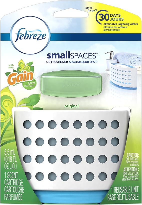 Febreze SmallSpaces with Gain Original Scent Starter Kit Air Freshener, 0.18 oz
