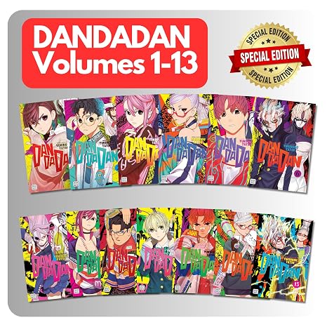 DANDADAN Volumes 1-13 Ultimate Book Collection Manga Set by Yukinobu Tatsu | Ultimate Manga Bundle | English Language Edition | Collectors Pack