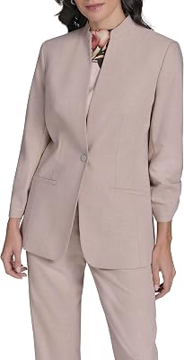 Calvin Klein Womens Open Front Suit Blazer