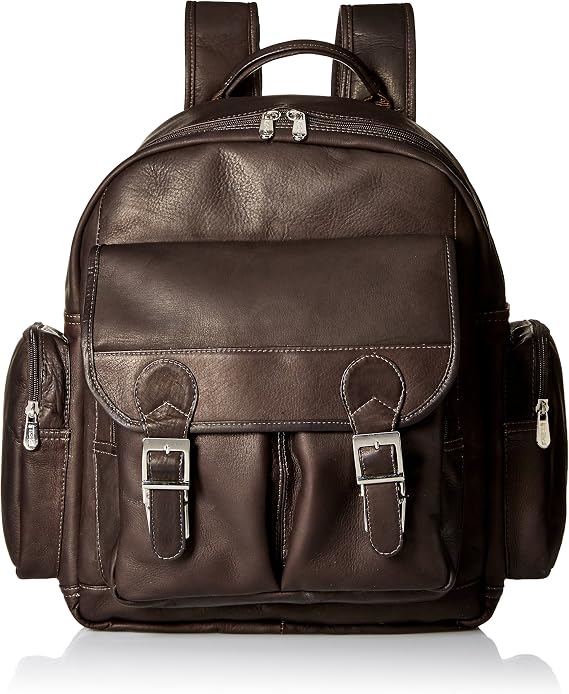 Piel Leather Ultimate Travelers Laptop Backpack, Chocolate, One Size