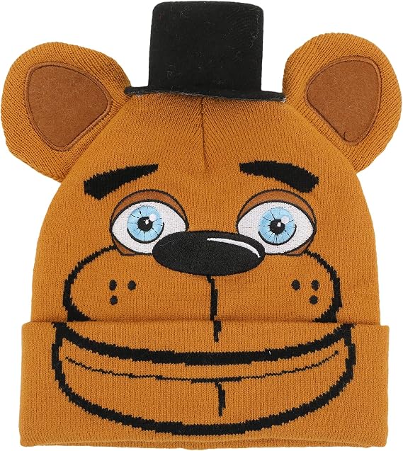 Five Nights at Freddys Freddy Fazbear Youth Brown Cuffless Beanie