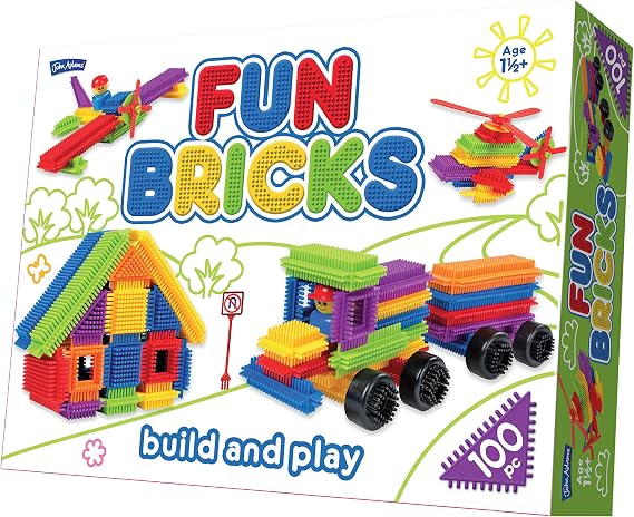 John Adams | Fun Bricks 100 Piece Set: Build and play | Preschool Building Blocks | Ages 18m+