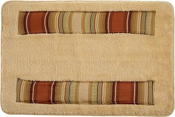 Popular Bath Contempo Modern Bathroom Rug Classic Luxury Bath Rug Contemporary Decor Beautiful Shower Mat Unique Design Stylish Washable Bathroom Rug Striped Bath Rug Bath Shower Tub Decor