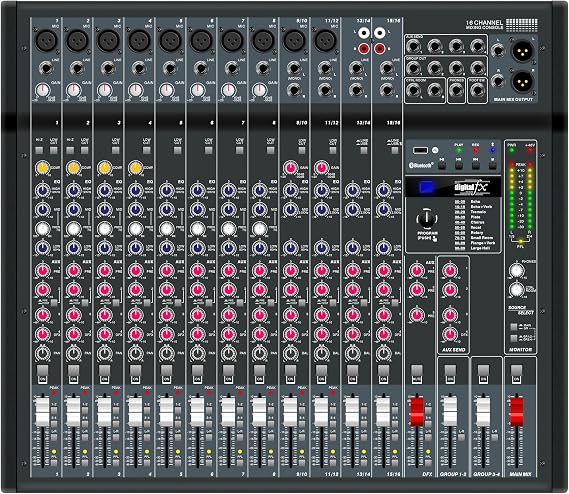 NEW S-16M 16-Channel Mixer with Effects, 4 Groups & MP3 - The Ultimate High - Performance Audio Mixing Solution for All Your Needs