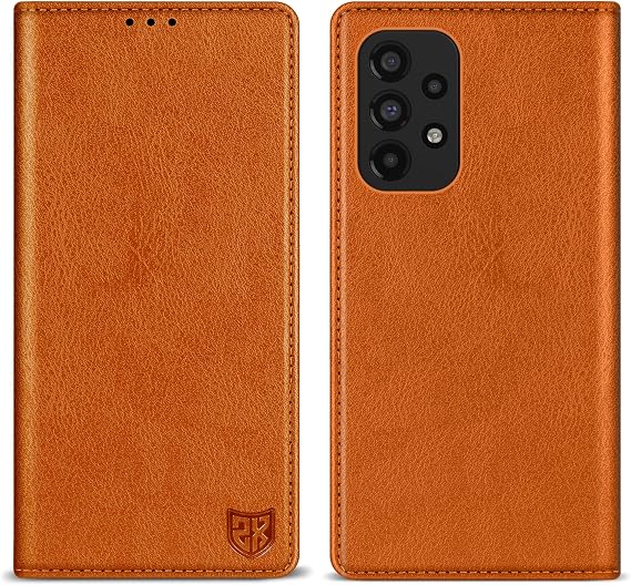 for Samsung Galaxy A53 5G Wallet Case with [RFID Blocking] Card Slot Stand Strong Magnetic Leather Flip Fold Protective Case for Samsung Galaxy A53 5G Case Wallet(Brown-6.5 inch)
