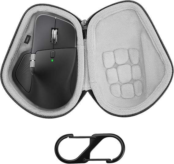 Geekria Hard Shell Mouse Case, Compatible with Logitech MX Master 4 / MX Master 3S / MX Master 3, EVA Travel Carrying Bag (Dark Gray)