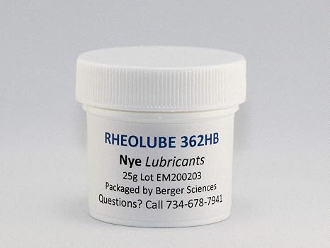 Nye Lubricants Rheolube 362HB 25-Gram Jar Light Viscosity Synthetic Grease with Unique Additive Package, Including Rust Inhibited, Tackifier, PTFE Fortified and UV Tracer.