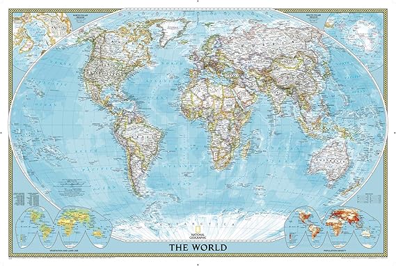 National Geographic World Classic Political Wall Map - 36 x 24 inches - Art Quality Print