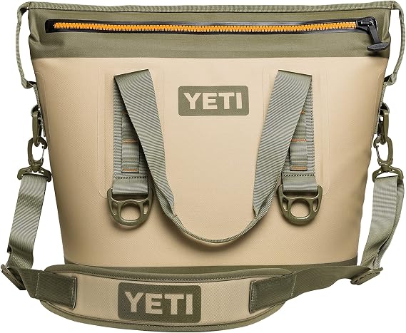 YETI Hopper Two 20 Portable Cooler, Field Tan/Blaze Orange