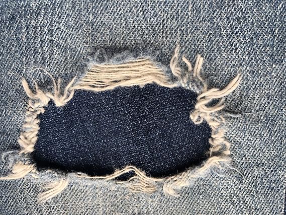 Stretch Jean Repair Patches Iron-On Dark Blue Denim Patches for Stretch Jeans Heat & Steam Activated Handmade in USA by HoleyPatches |Set of 2-5" x 5"