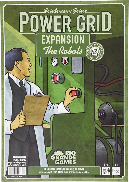 Rio Grande Games Power Grid: The Robots Board Game Expansion, Strategic AI Opponent for Solo & Multiplayer Play