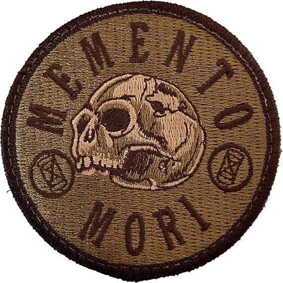F-Bomb Morale Gear - Memento Mori - 3" Round Embroidered Morale Patch, Arid Desert Color