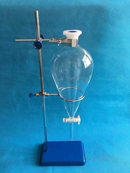 2000ml Glass Separatory Funnel Set, with PTFE Stopcock and Iron Ringstand Hardware