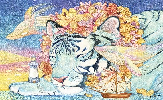 Pintoo Jigsaw Puzzles 1000 Piece for Adults - Cotton Lion - Patron Saint of Lighthouse Beautiful Plastic Puzzle for Home Decor Zero Dust Easy Storage [H2366]