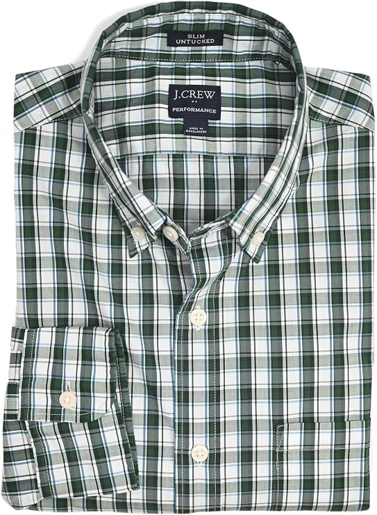 J.Crew Mercantile Men's Long Sleeve Slim-Untucked Flex Performance Shirt