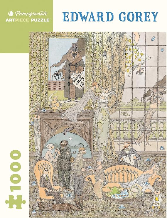 Pomegranate 1000-Piece Puzzle, Edward Gorey, Victorian Society w/Frogs